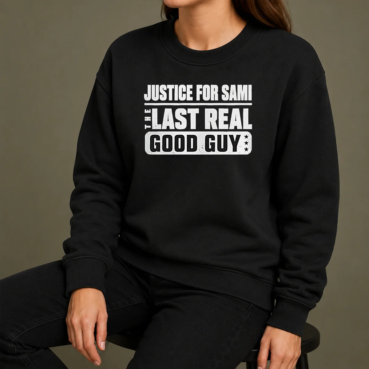 Funny Justice For Sami The Last Real Good Guy Text Sweater Funny Justice For Sami The Last Real Good Guy Text Sweater