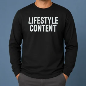 Funny Lifestyle Content Long Sleeve Shirt showing front view on white background
