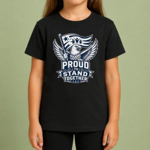 Funny Proud To Stand Together Eagle Line Art Kids T-Shirt