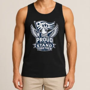 Funny Proud To Stand Together Eagle Line Art Tank Top