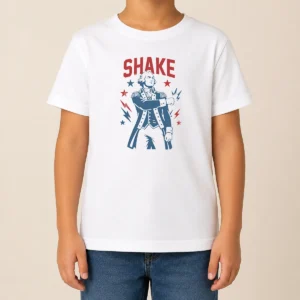 Funny Shake Ben Franklin Fourth Of July America 2026 Kids T-Shirt