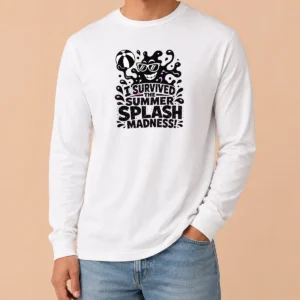 Funny Summer Splash Amoeba Silhouette Long Sleeve Shirt
