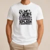 Funny Summer Splash Amoeba Silhouette t shirt featuring a casual crew neck design in soft cotton fabric