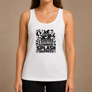 Funny Summer Splash Amoeba Silhouette Tank Top