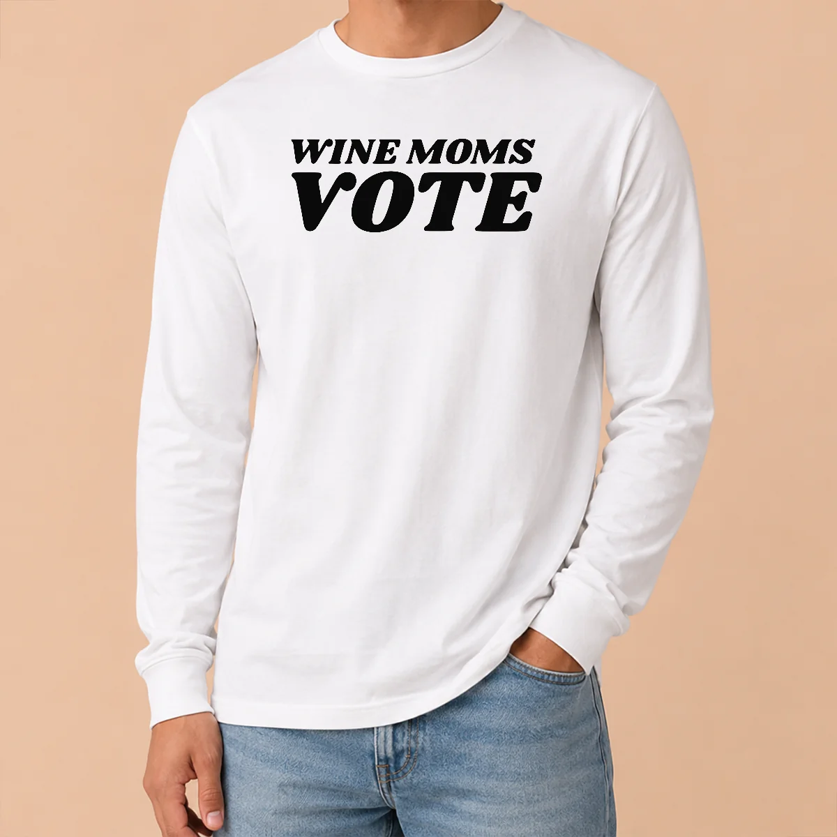 Funny Wine Moms Vote Long Sleeve Shirt Funny Wine Moms Vote Long Sleeve Shirt