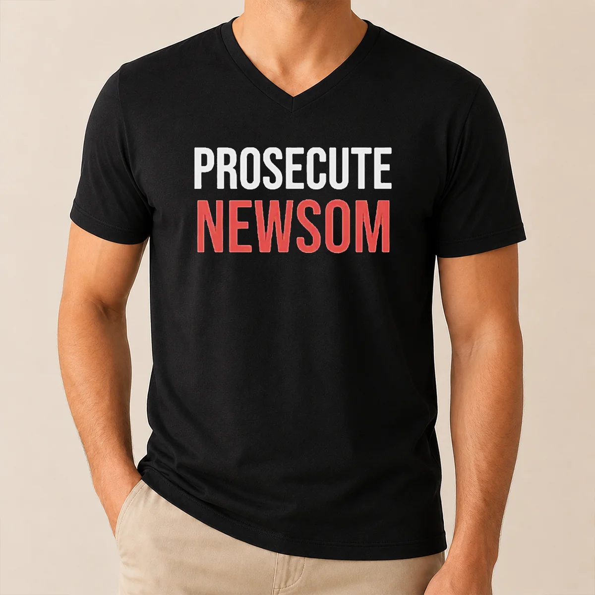Good Awesome Prosecute Newsom V-Neck Shirt Good Awesome Prosecute Newsom V-Neck Shirt