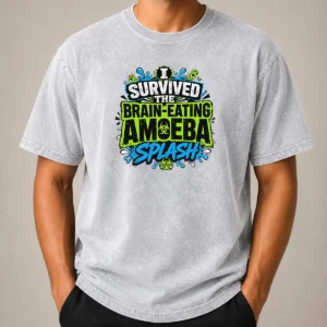 Good Brain Eating Amoeba Survival Typography on a soft washed t shirt in a relaxed fit