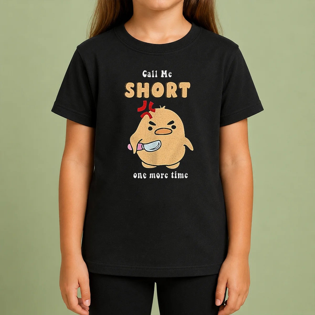 Good Call Me Short One More Time Cute Angry Bird With Knife Kids T Shirt Good Call Me Short One More Time Cute Angry Bird With Knife Kids T-Shirt