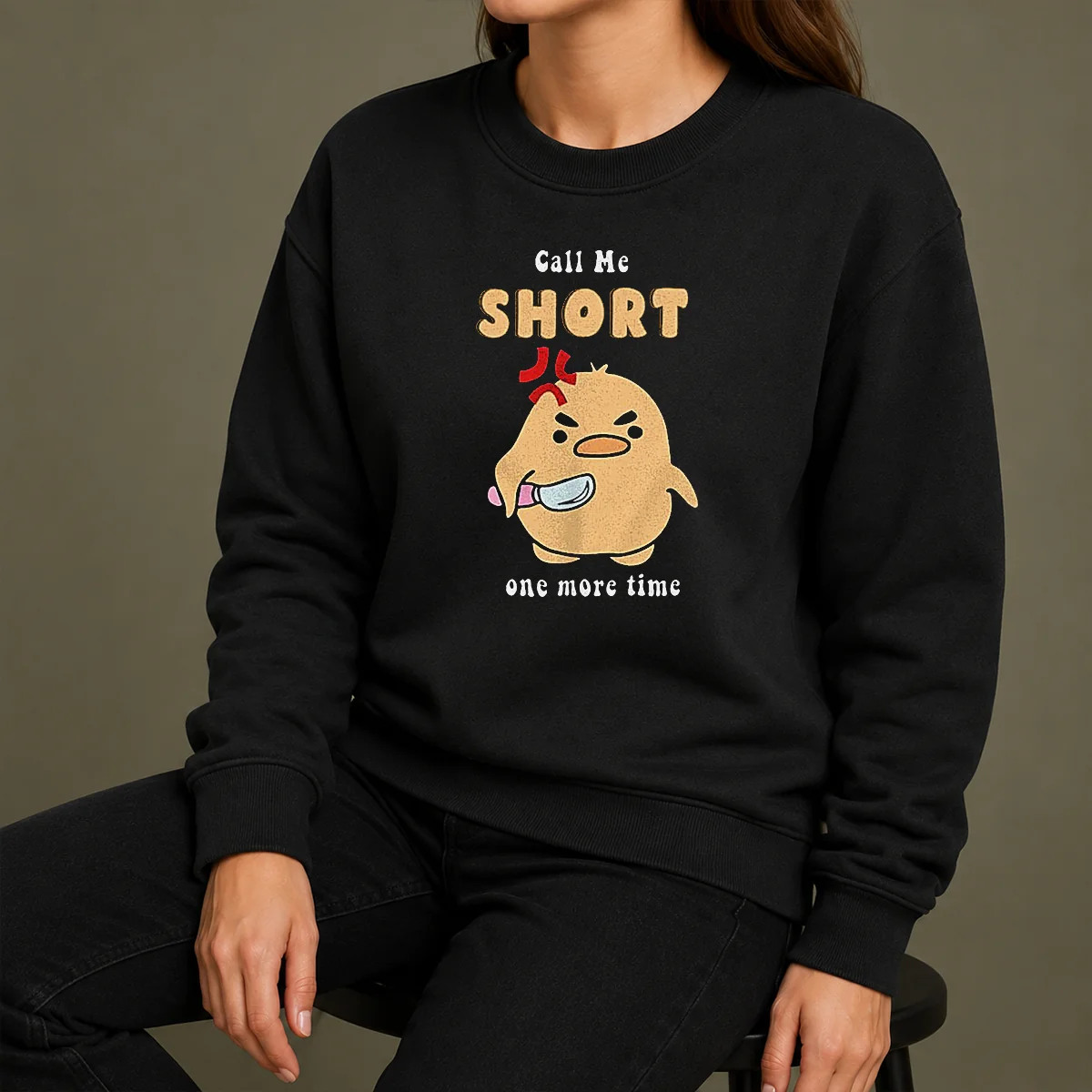 Good Call Me Short One More Time Cute Angry Bird With Knife Sweater Good Call Me Short One More Time Cute Angry Bird With Knife Sweater