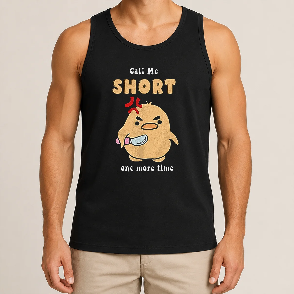 Good Call Me Short One More Time Cute Angry Bird With Knife Tank Top Good Call Me Short One More Time Cute Angry Bird With Knife Tank Top