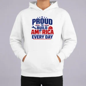 Good Labour Day Proud American Worker Typography Hoodie