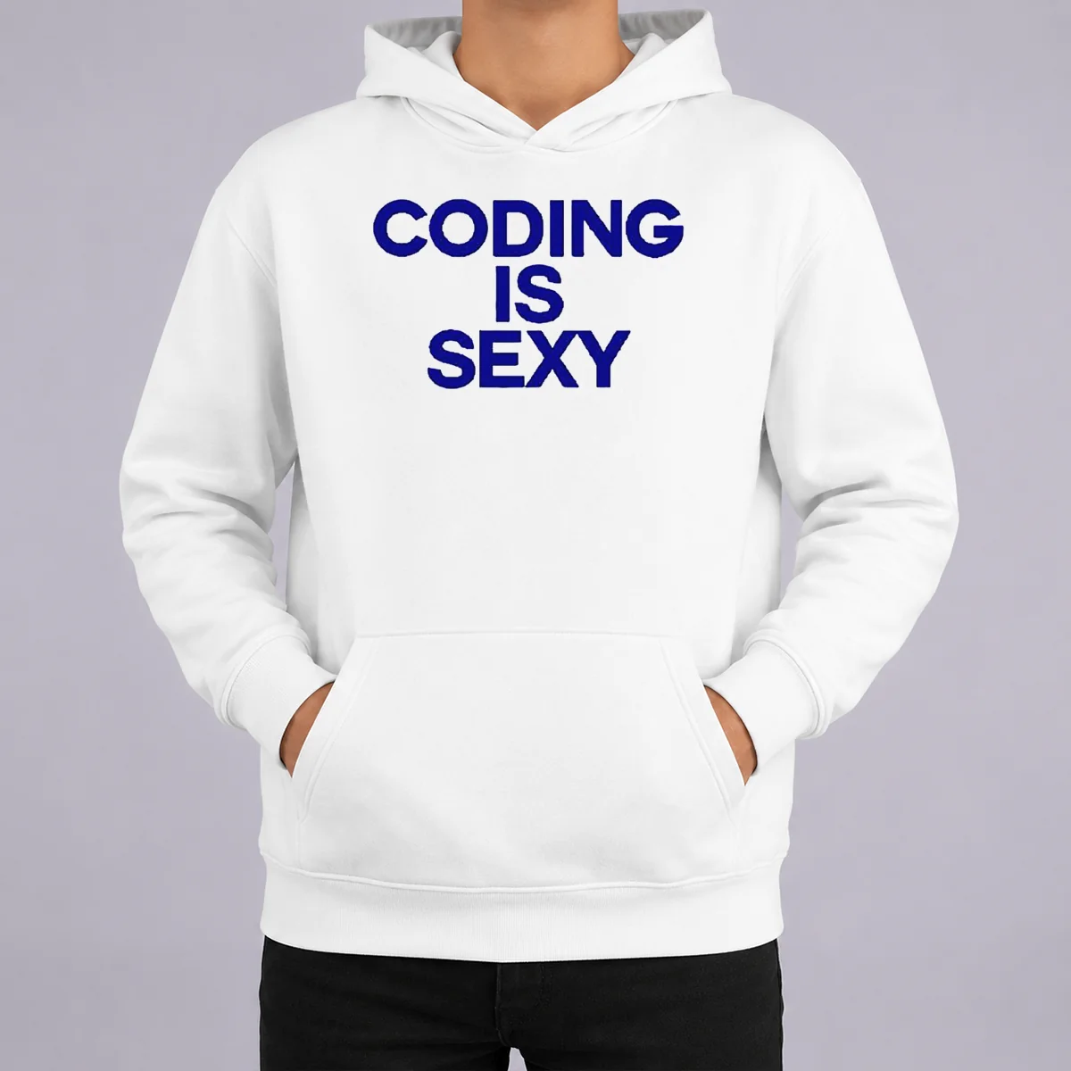 Good Original Coding Is Sexy Text Hoodie Good Original Coding Is Sexy Text hoodie in charcoal gray with front kangaroo pocket and drawstring hood