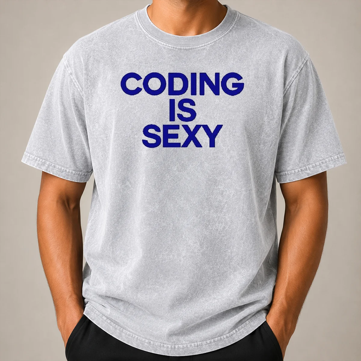 Good Original Coding Is Sexy Text Washed T Shirt Good Original Coding Is Sexy Text Washed T-Shirt