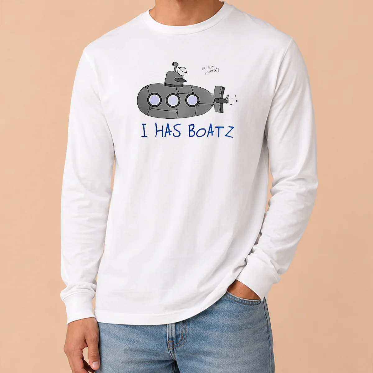 Good Premium Submarine I Has Boatz Cartoon Meme Long Sleeve Shirt Good Premium Submarine I Has Boatz Cartoon Meme long sleeve shirt featuring colorful cartoon submarine design on front