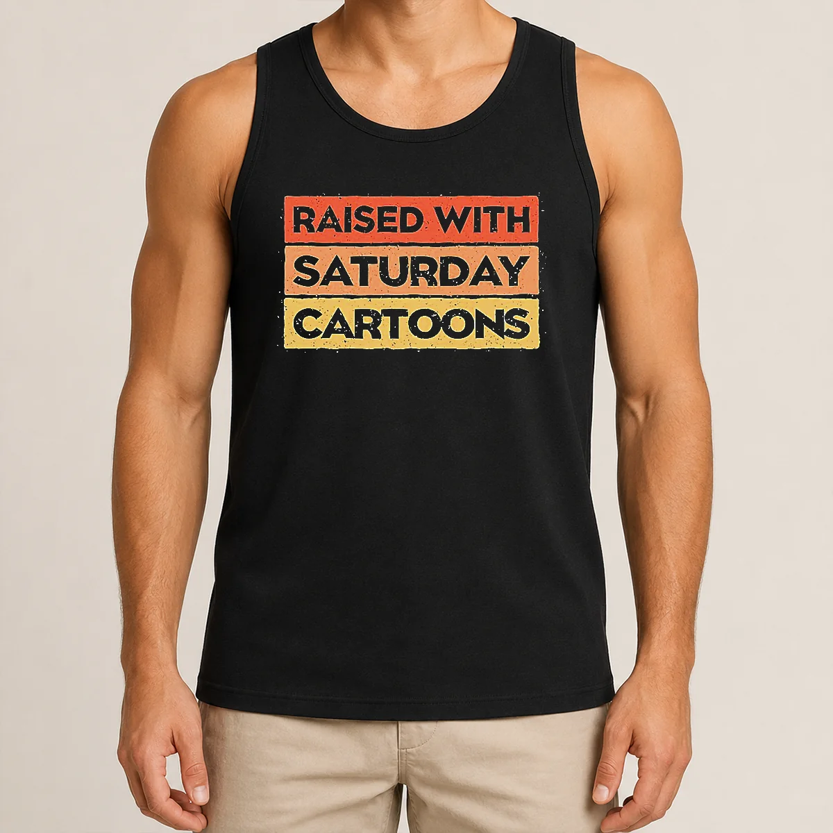 Good Raised With Saturday Cartoons Retro Tank Top Good Raised With Saturday Cartoons Retro Tank Top