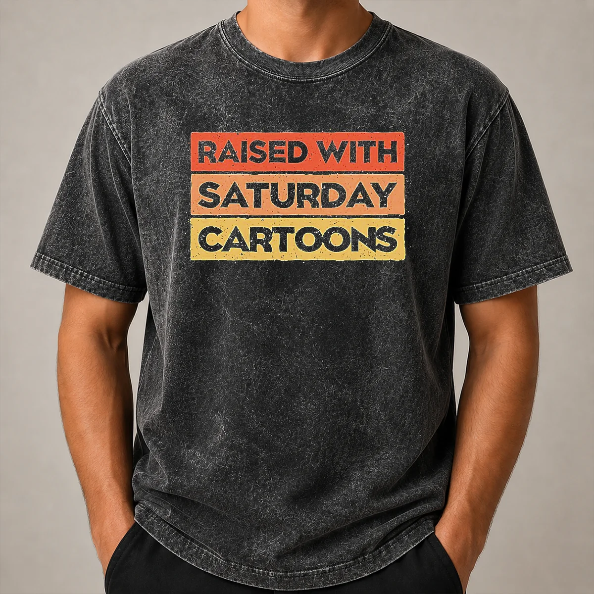 Good Raised With Saturday Cartoons Retro Washed T Shirt Good Raised With Saturday Cartoons Retro Washed T-Shirt