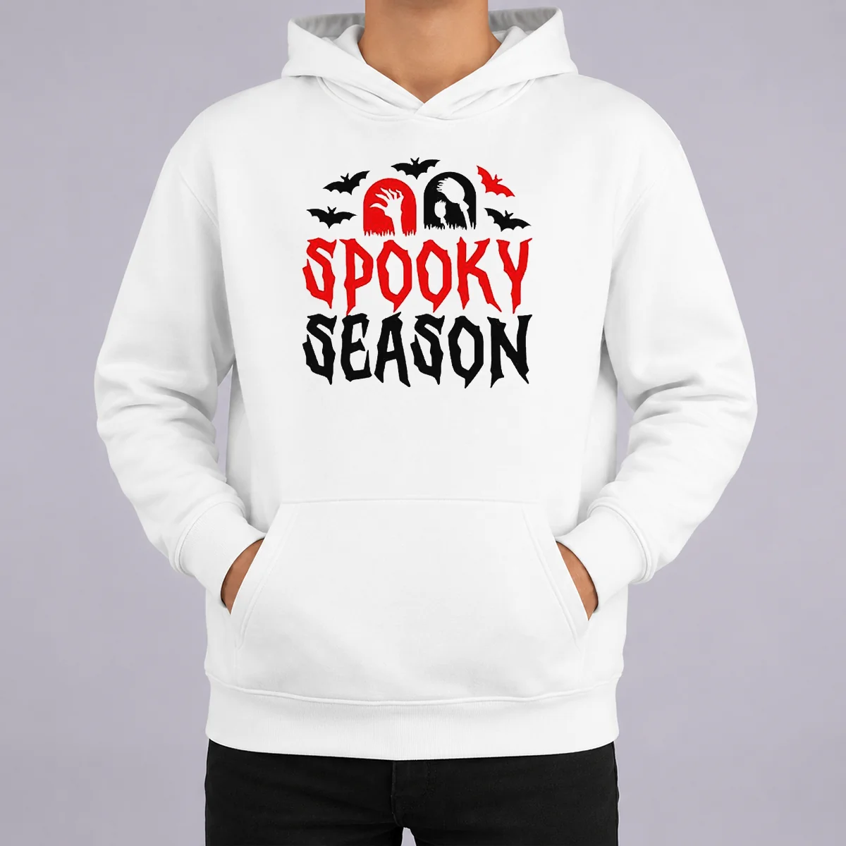 Happy Funny Spooky Season Halloween Bats Witch Broom Zombie Hoodie Happy Funny Spooky Season Halloween Bats Witch Broom Zombie Hoodie