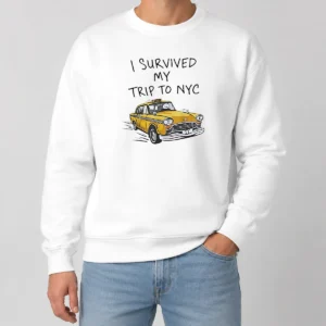 Hot Awesome I Survived My Trip To NYC Taxi Cartoon New York City Sweater