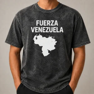 Hot Fuerza Venezuela Map Washed T-Shirt