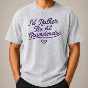 Hot Funny Rather Be At Grandma'S Lavender Onesie Washed T-Shirt