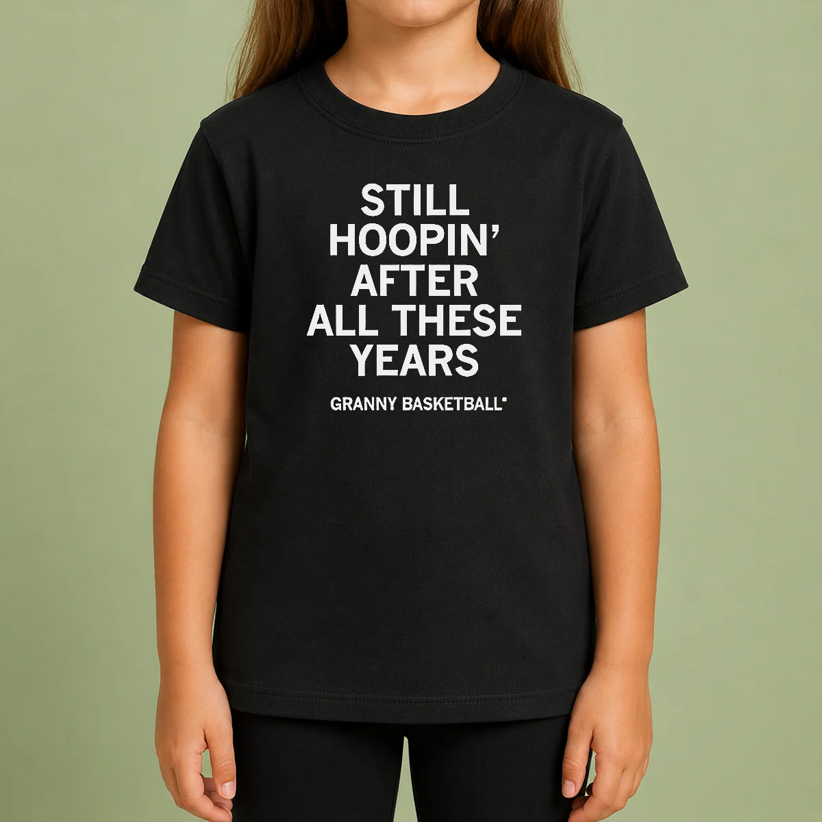 Hot Good Still Hoopin After All These Years Granny Basketball Kids T Shirt Hot Good Still Hoopin After All These Years Granny Basketball kids t shirt in white with colorful graphic design