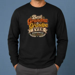 Hot Grandparents Day Vintage Best Grandma Grandpa Long Sleeve Shirt