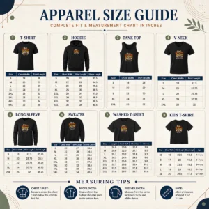 Size chart for Hot Grandparents Day Vintage Best Grandma Grandpa with measurements in inches and cm