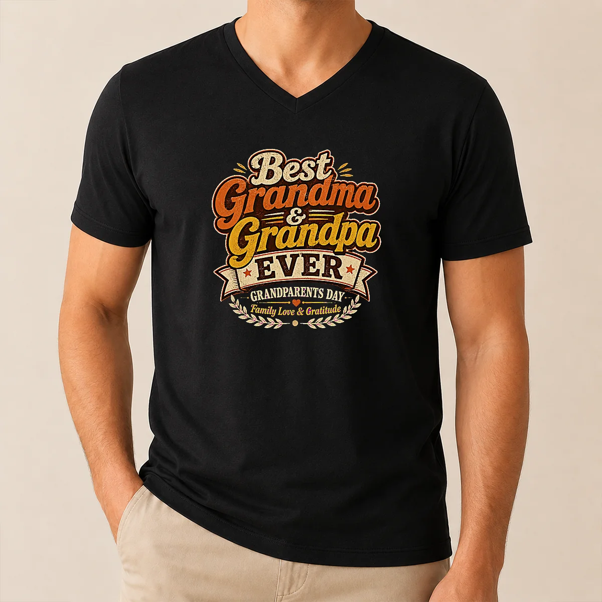 Hot Grandparents Day Vintage Best Grandma V-Neck Shirt Hot Grandparents Day Vintage Best Grandma V-Neck Shirt