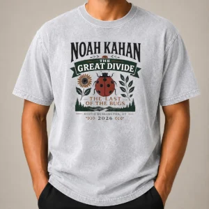 Hot Noah Kahan The Great Divide The Last Of The Bugs South Burlington 2026 Washed T-Shirt