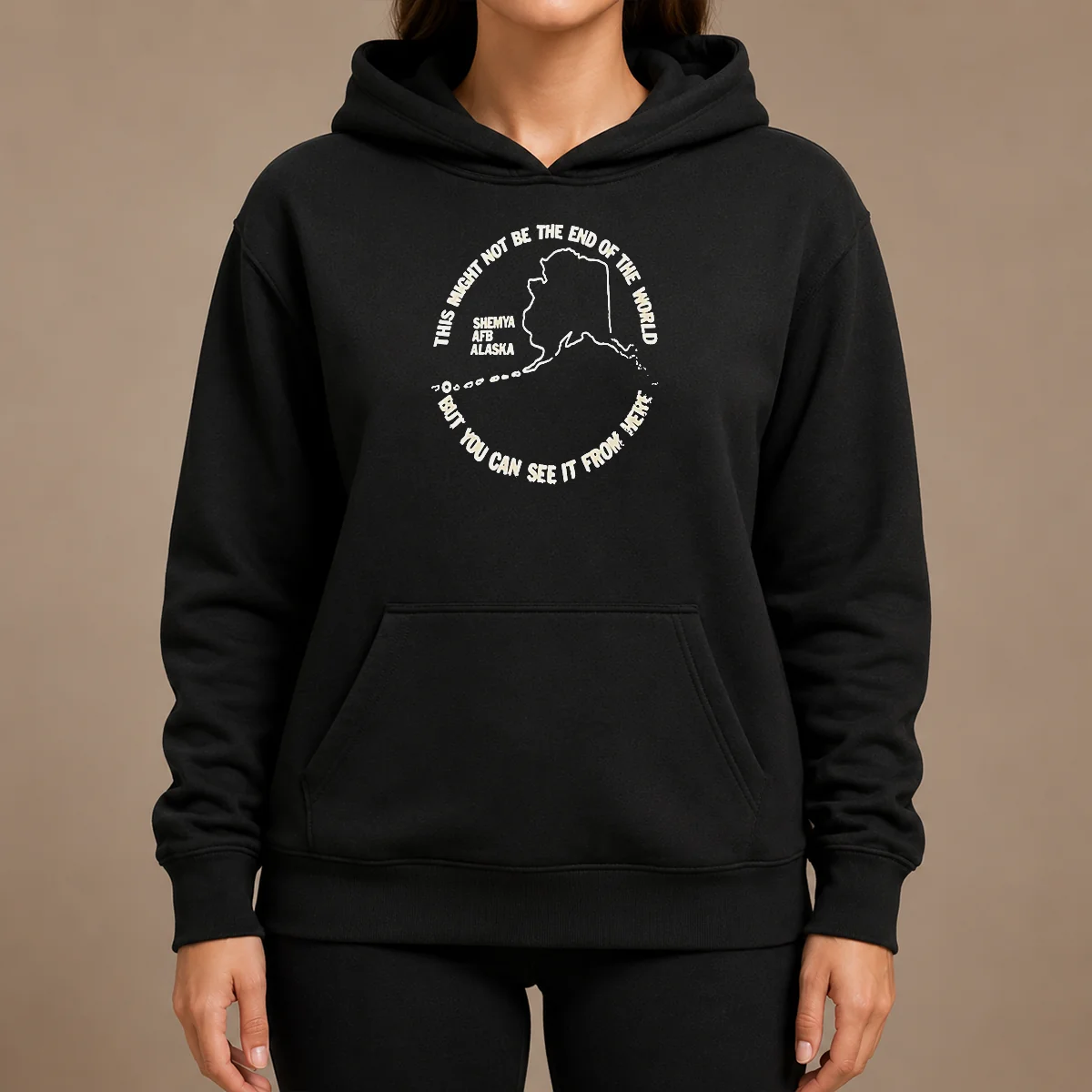 Hot Pretty This Might Not Be The End Of The World But You Can See It From Here Shemya Afb Alaska Hoodie Hot Pretty This Might Not Be The End Of The World But You Can See It From Here Shemya Afb Alaska Hoodie in charcoal gray with front pocket and drawstring hood
