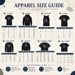Size chart for Hot Racist Crazy Fraud Moron Stupid with measurements in inches and cm