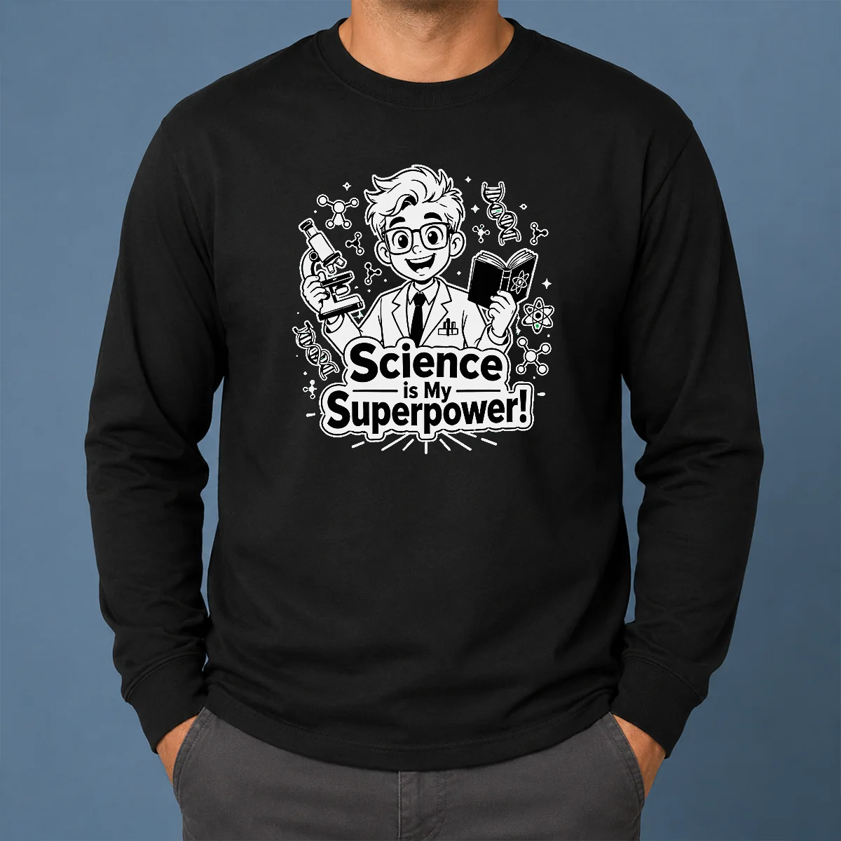 Hot Science Is My Superpower Line Art Long Sleeve Shirt Hot Science Is My Superpower Line Art Long Sleeve Shirt