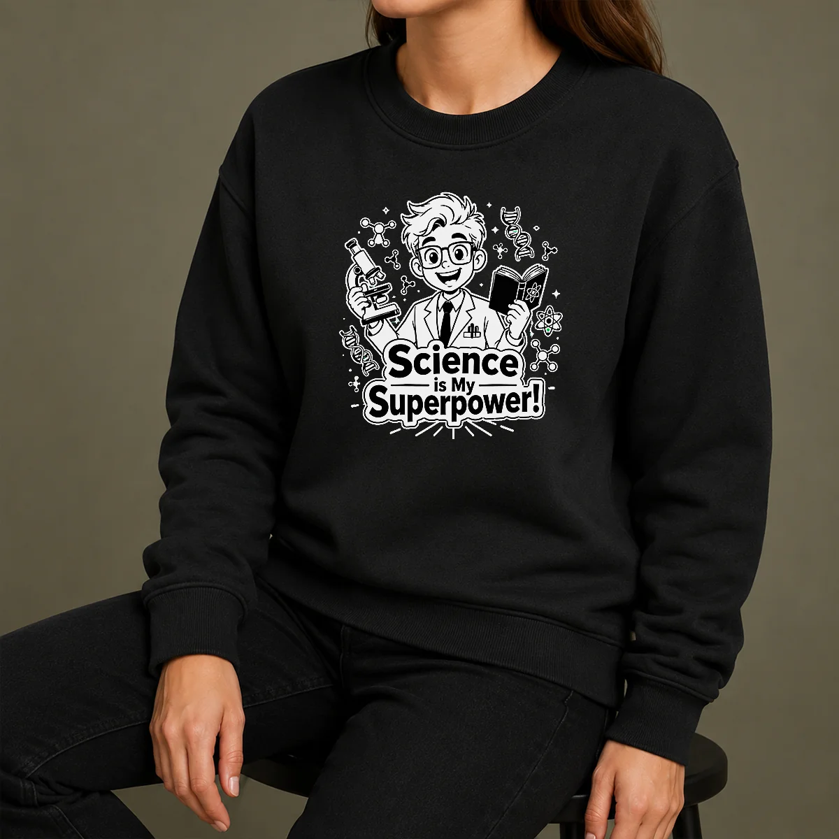 Hot Science Is My Superpower Line Art Sweater Hot Science Is My Superpower Line Art Sweater