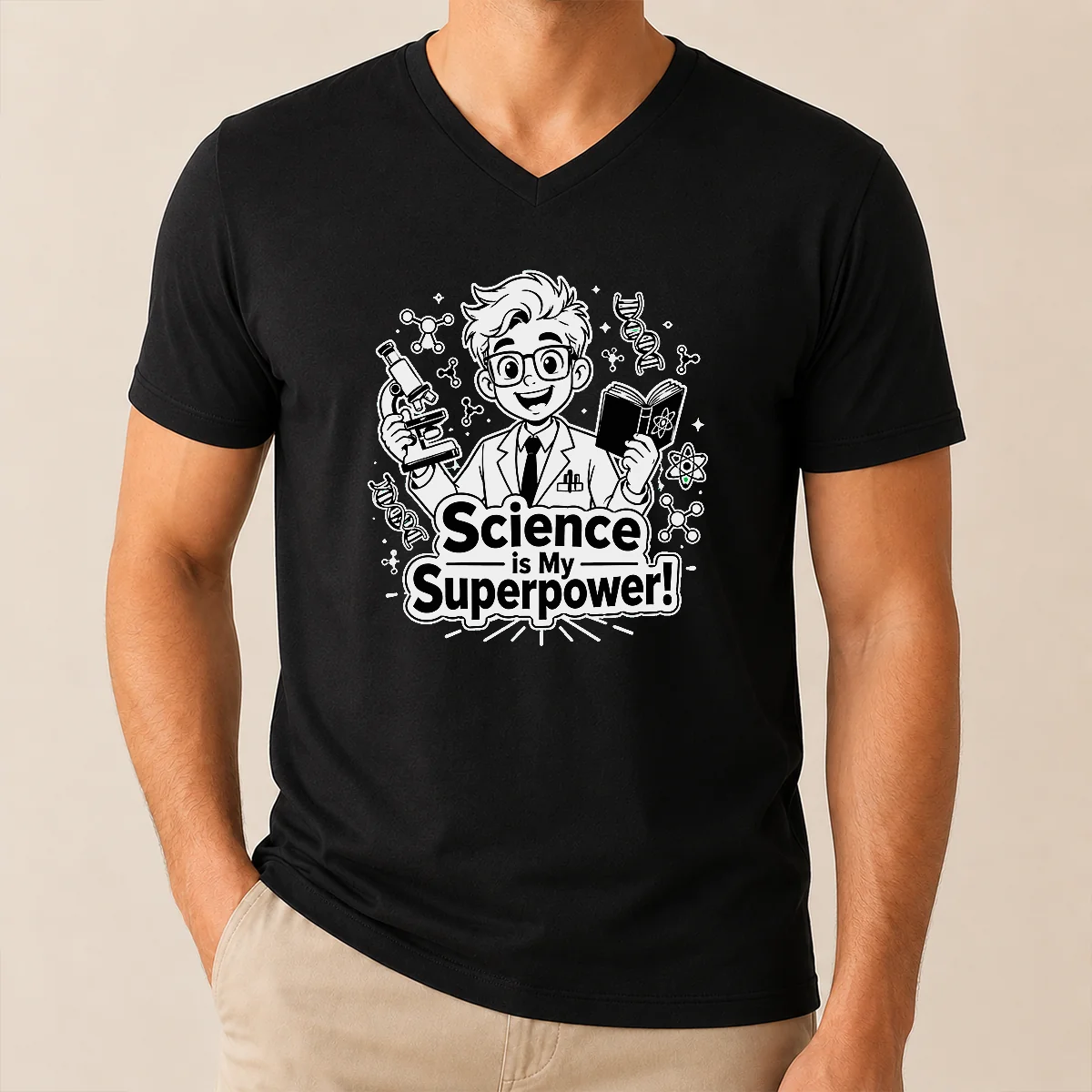 Hot Science Is My Superpower Line V-Neck Shirt Hot Science Is My Superpower Line V-Neck Shirt