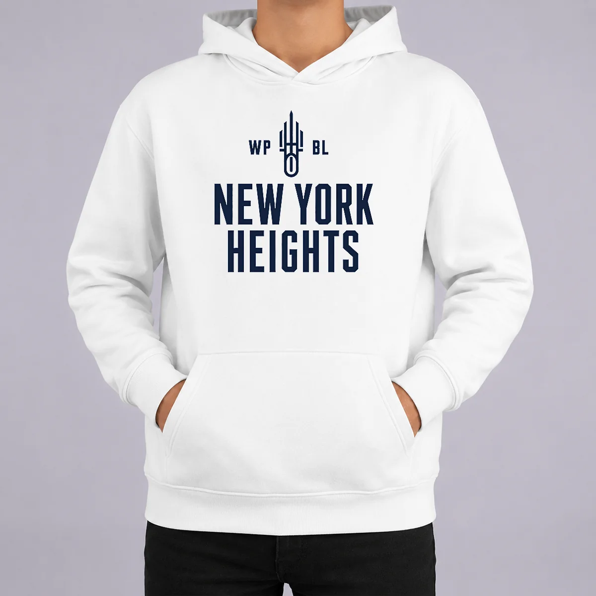 Hot Top New York Heights WPBL Logo Hoodie Hot Top New York Heights WPBL Logo Hoodie in charcoal gray, front view with drawstring hood and kangaroo pocket