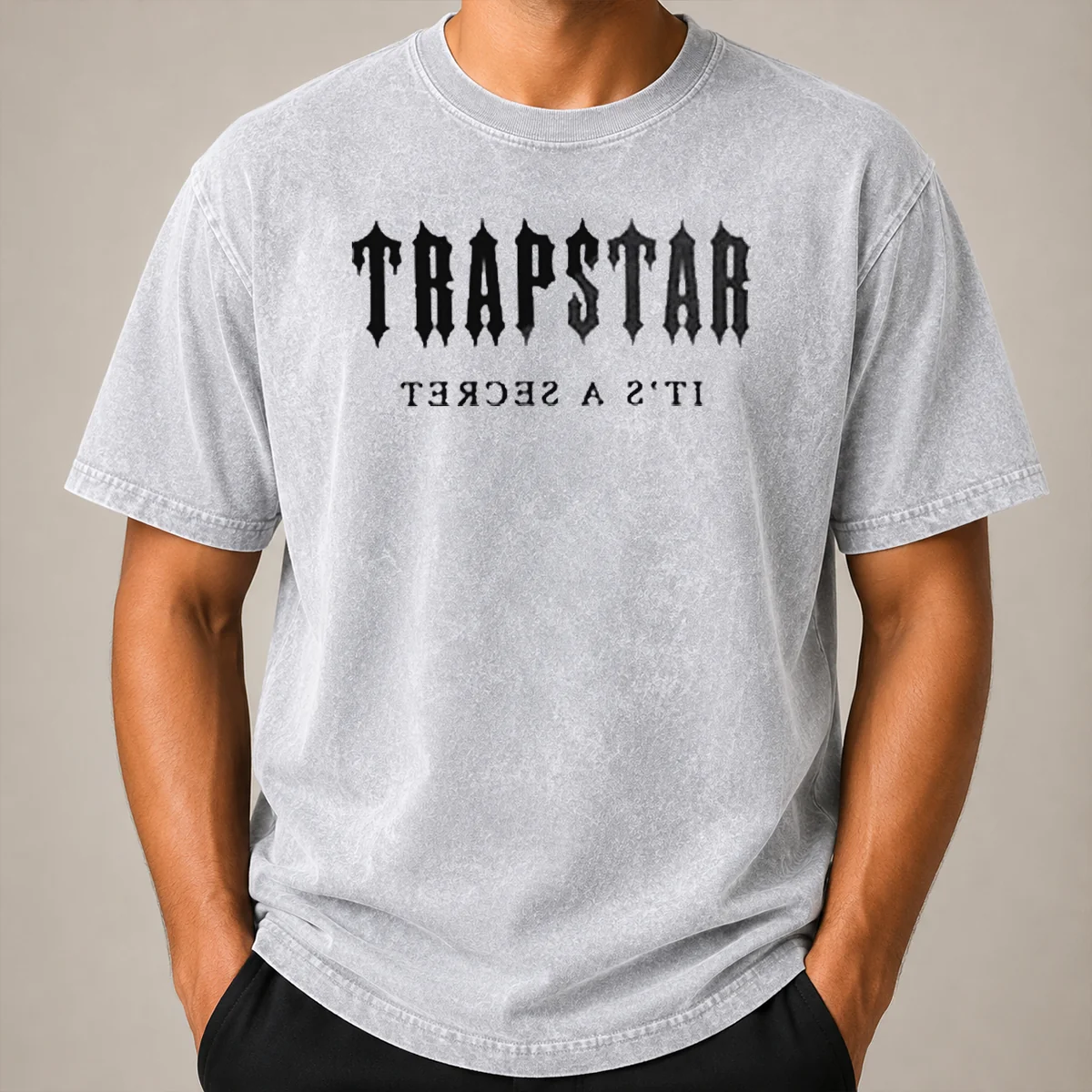 Hot Trapstar Chenille Decoded Washed T Shirt Hot Trapstar Chenille Decoded Washed T-Shirt