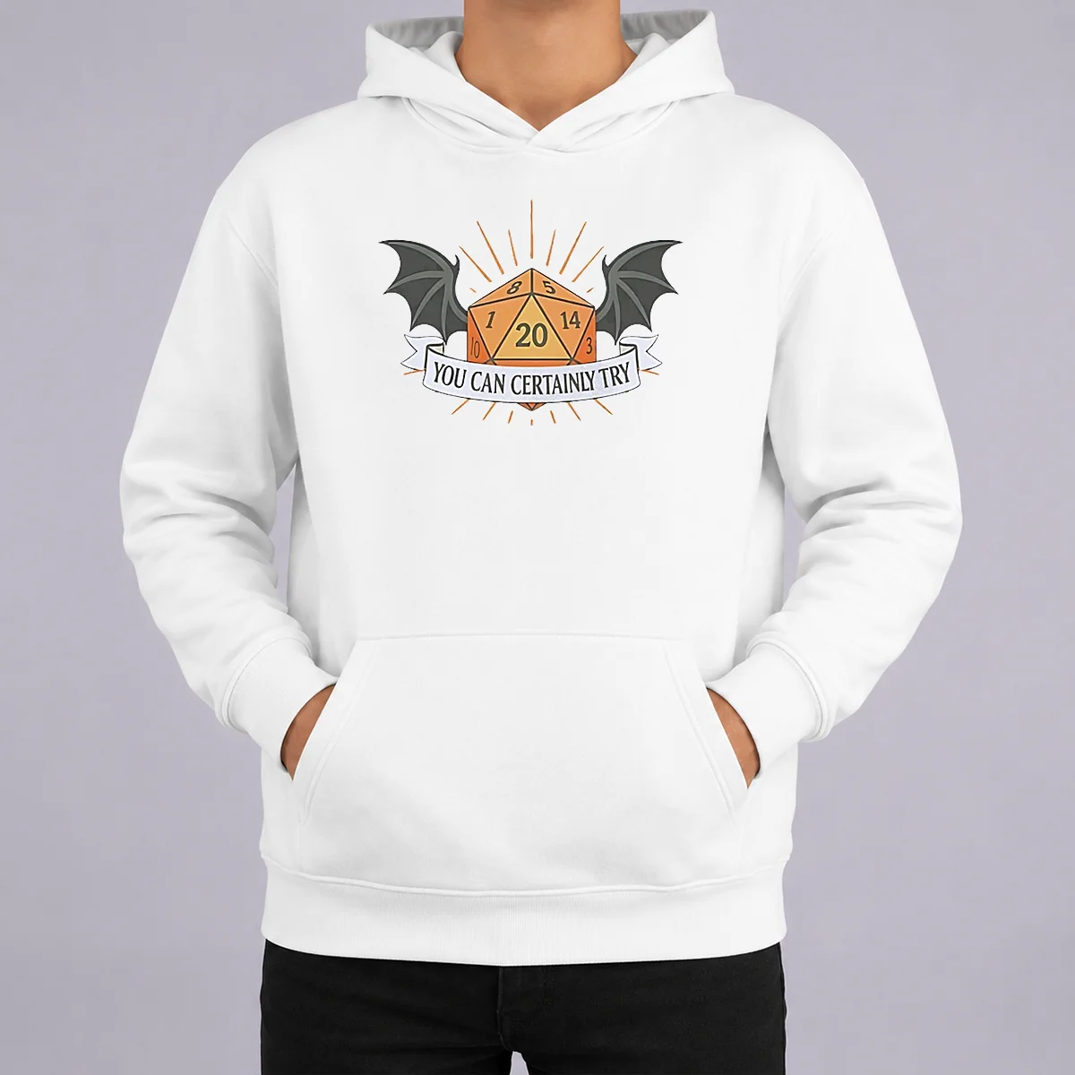 Hot You Can Certainly Try D20 Dice With Wings Hoodie Hot You Can Certainly Try D20 Dice With Wings Hoodie