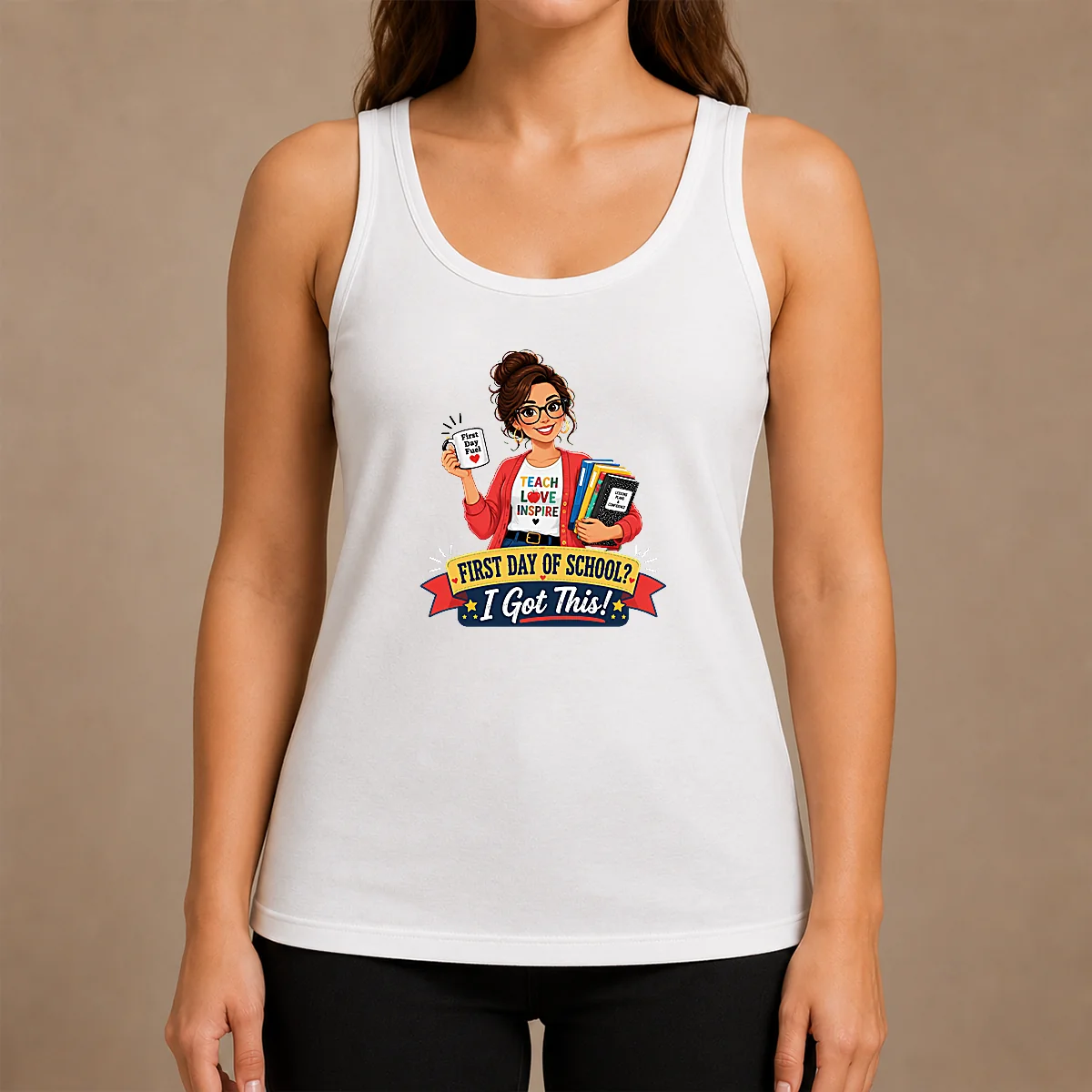 Nice First Day Of School Teacher Vector Tank Top Nice First Day Of School Teacher Vector Tank Top