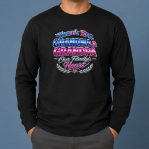 Nice Good Grandparents Day Thank You Tee With Y2K Chrome Long Sleeve Shirt displaying vibrant chrome text on a comfortable long sleeve garment