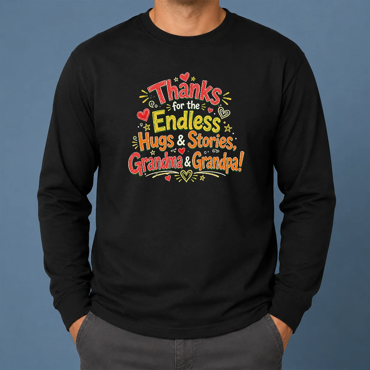 Nice Grandparents Day Thanks Doodle Family Love Long Sleeve Shirt Nice Grandparents Day Thanks Doodle Family Love Long Sleeve Shirt