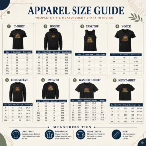 Size chart for Nice Grandparents Day Thanks Doodle Family Love with measurements in inches and cm
