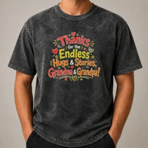 Nice Grandparents Day Thanks Doodle Family Love Washed T-Shirt