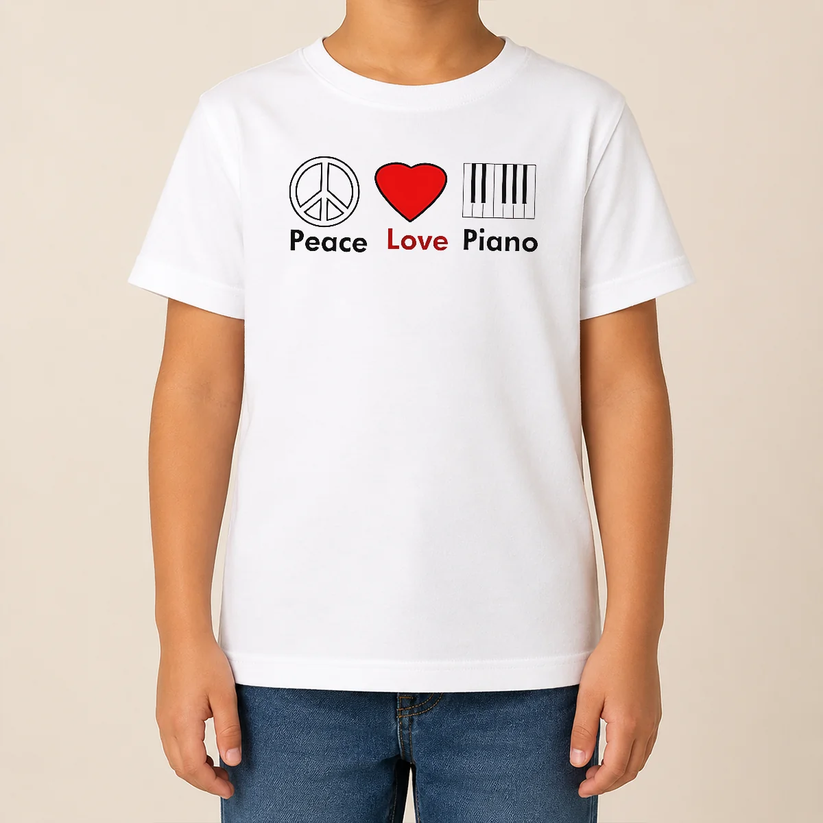 Nice Hot Peace Love Piano Kids T Shirt Nice Hot Peace Love Piano Kids T-Shirt