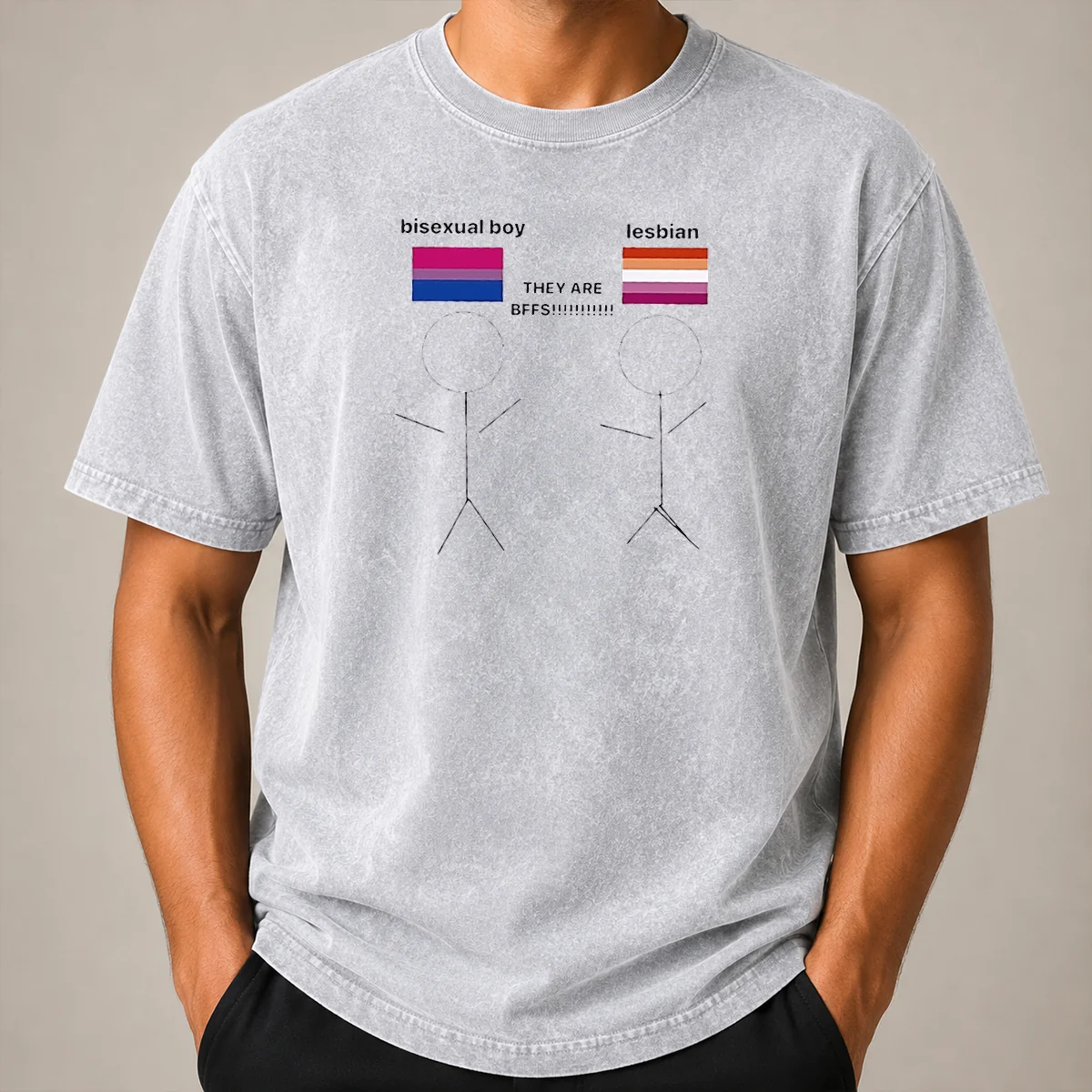 Nice Original Bisexual Boy Lesbian They Are Bff Washed T Shirt Nice Original Bisexual Boy Lesbian They Are Bff Washed T-Shirt