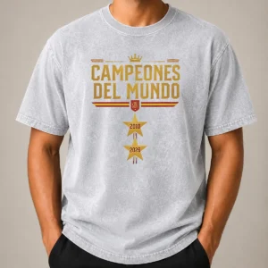 Nice Original Spain World Champions 2026 2 Stars Washed T-Shirt