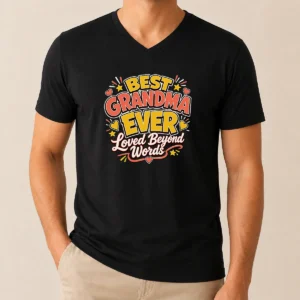 Nice Premium Grandparents Day Best Grandma Ever Cartoon V-Neck Shirt