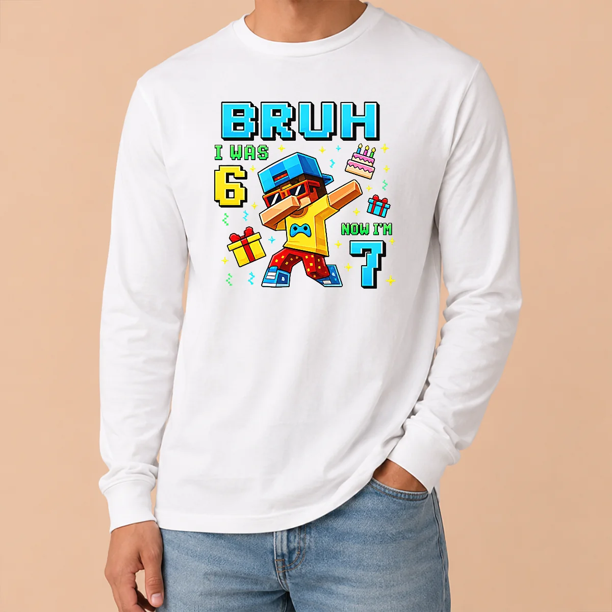 Nice Premium I Was 6 Now I'M 7 7th Birthday 67 Meme Boys Gaming Long Sleeve Shirt Nice Premium I Was 6 Now I'M 7 7th Birthday 67 Meme Boys Gaming Long Sleeve Shirt