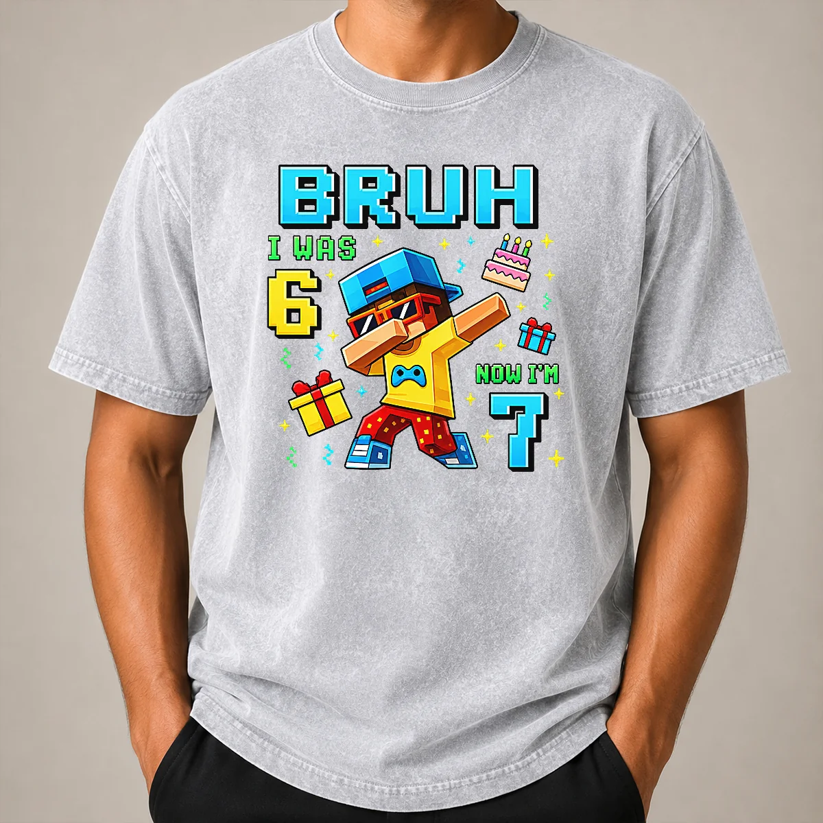 Nice Premium I Was 6 Now I'M 7 7th Birthday 67 Meme Boys Gaming Washed T Shirt Nice Premium I Was 6 Now I'M 7 7th Birthday 67 Meme Boys Gaming Washed T-Shirt