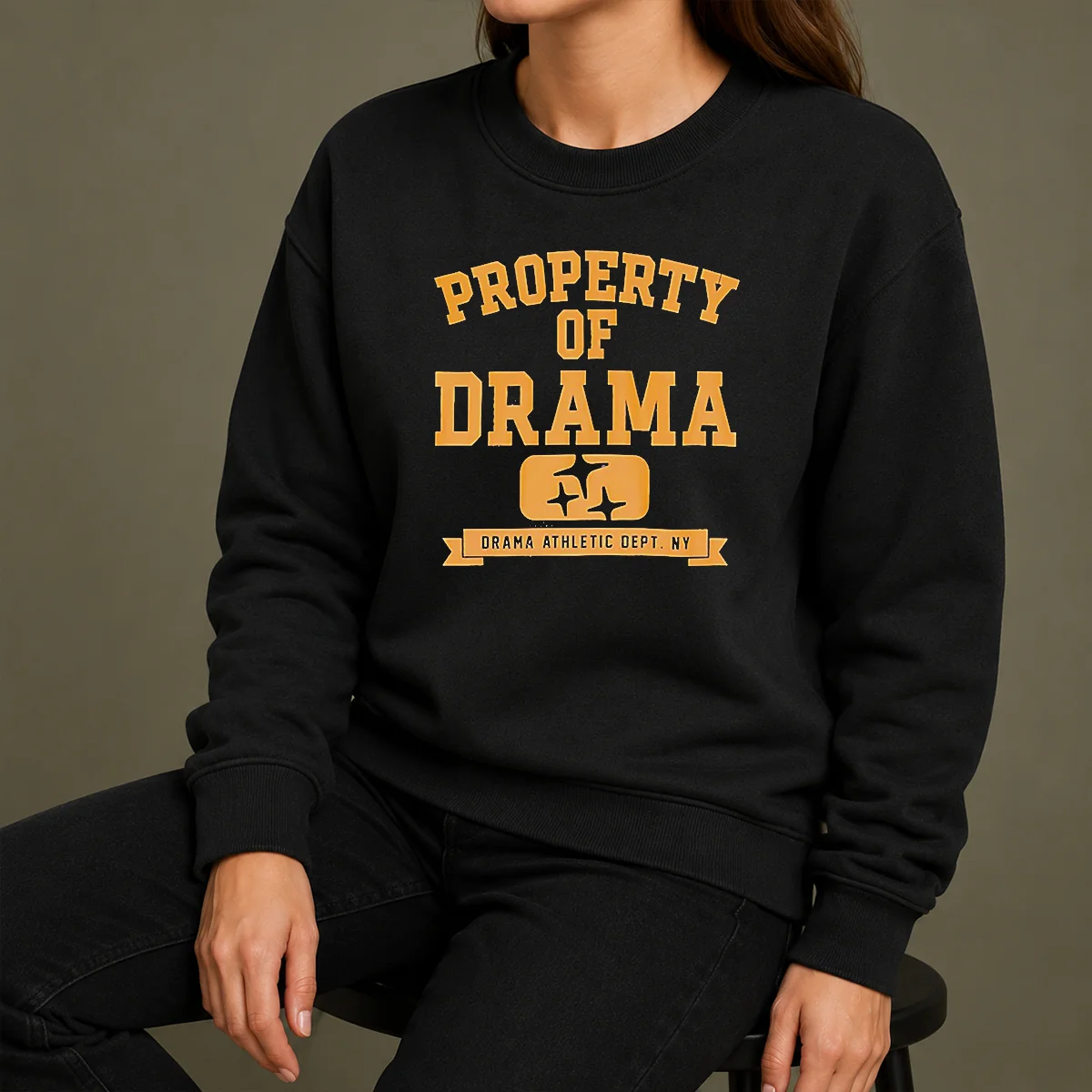 Nice Property Of Drama Athletic Dept NY Sweater Nice Property Of Drama Athletic Dept NY Sweater