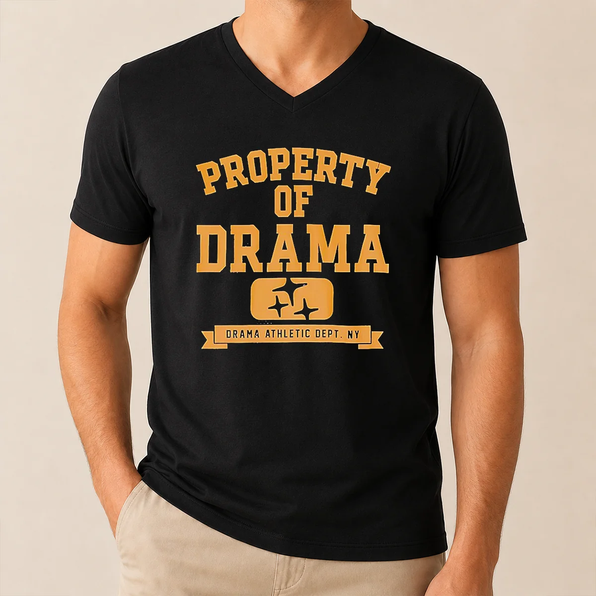 Nice Property Of Drama Athletic Dept V-Neck Shirt Nice Property Of Drama Athletic Dept V-Neck Shirt